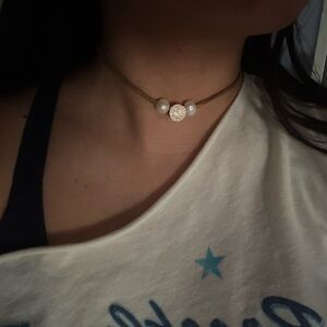 Gold and Pearl Choker Necklace